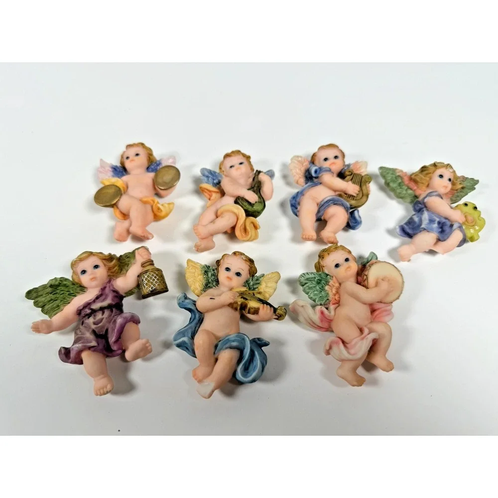 Vintage Baby Angel Cherub Fridge Magnets Lot of 7 READ